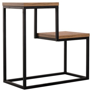 STOJĄCY METALOWY KWIETNIK STOJAK LOFT NA 2 ROŚLINY - CZARNY DĄB CRAFT