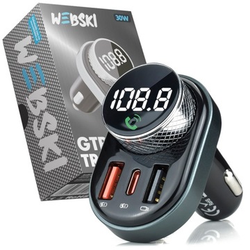 ПЕРЕДАТЧИК BLUETOOTH FM ЗАРЯДНОЕ УСТРОЙСТВО + КАБЕЛЬ USB ТИПА C