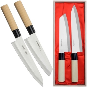 Satake Megumi 420J2 Japoński Zestaw 2 Noży Bunka 17cm i Szefa Kuchni 21cm