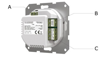 STEROWNIK REGULATOR TERMOSTAT POKOJOWY PRZEWODOWY BIAŁY F-4z v1 DO RAMKOWY
