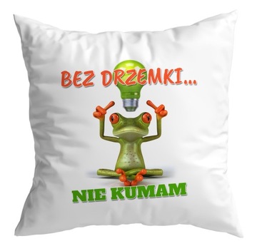 Poduszka prezent Żaba żabcia BEZ DRZEMKI NIE KUMAM