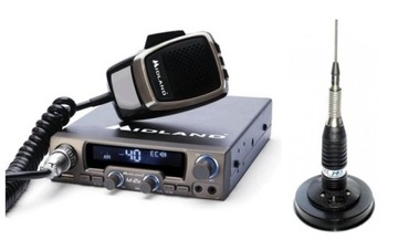 NOWOCZESNE RADIO CB MIDLAND M-20 + ANTENA MAGNETYCZNA SIRIO ML145 +NAKLEJKA