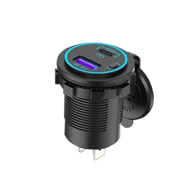 Автомобильное зарядное устройство мощностью 65 Вт, розетка USB C, разъем QC3.0