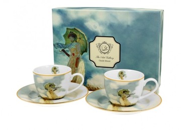 2 filiżanki espresso spodki Monet Kobieta parasol