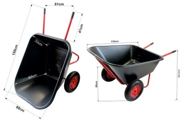 TACZKA OGRODOWA DWUKOŁOWA 300L WÓZEK PASZOWY KOLEBA XXL JAPONKA NA PASZĘ