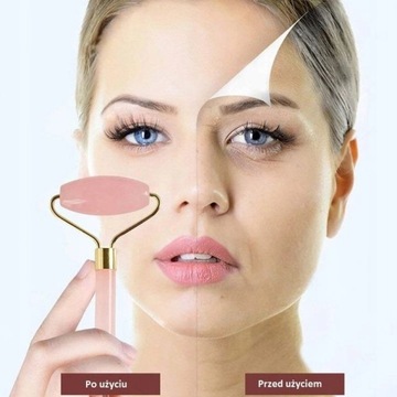 МАССАЖЕР ДЛЯ ЛИЦА, 100% РОЗОВЫЙ ЖАДЕИТ, РОЛИК-РОЗА