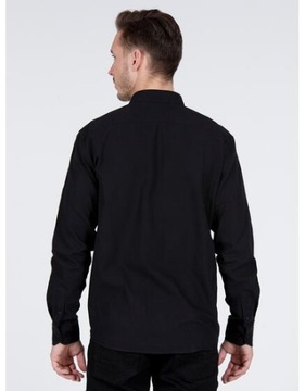РУБАШКА МУЖСКАЯ с длинными рукавами, хлопок CROSS JEANS, черная, воротник L