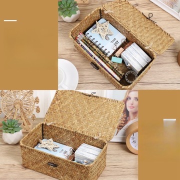 ПЛЕТЕНЫЕ КОРЗИНЫ ДЛЯ ХРАНЕНИЯ С БОЛЬШОЙ ПЛЕТЕНОЙ КРЫШКОЙ