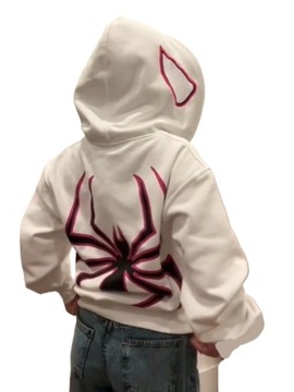 Y2k Men Spider Print Hoodies Women Hip Hop Zipper