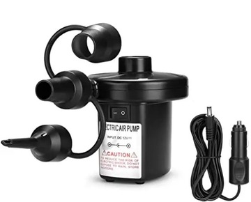 MOCNA ELEKTRYCZNA POMPKA DO MATERACA PIŁKI DMUCHAŃCA 60W +KOŃCÓWKI 12V