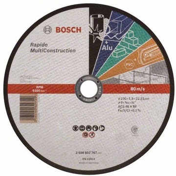 Bosch 2608602767 Tarcza tnąca prosta Rapido Multi Construction 230 x 1,9 mm