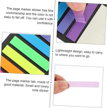 4 ультратонких индексных наклейки, вкладки для заметок, липкие полоски с подсветкой