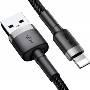 BASEUS MOCNY KABEL USB DO LIGHTNING IPHONE IPAD PRZEWÓD OPLOT 1.5A 200cm