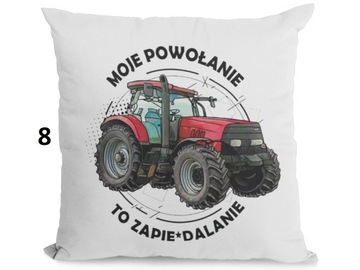 PODUSZKA FAJNY PREZENT CIĄGNIK TRAKTOR NAPIS WZORY