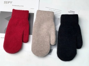 Gloves Female Winter Korean Version of Solid Color All Fingers Winter