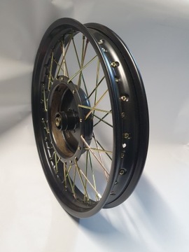 M-72 Circle Half-Edle Hub Rafka Black, спицы желтых оцинкованных спиц