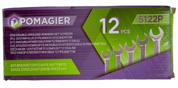 НАБОР КЛЮЧЕЙ ДВУХСТОРОННИХ ОТКРЫТЫХ 12 ШТ. 6-32 ММ ПРОЧНЫХ