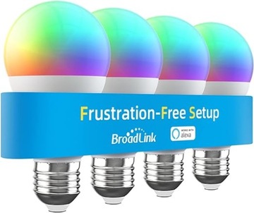 Zestaw 4 żarówek smart E27 RGB CCT BroadLink LB4E27F Amazon Echo