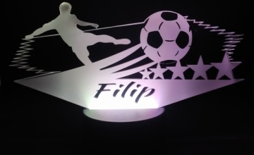 3D СВЕТОДИОДНАЯ ЛАМПА С ПУЛЬТОМ ФУТБОЛИКА С ИМЕНЕМ ПОДАРКА