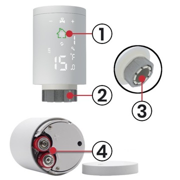 4 термостатических головки SMART-контроллера + Wi-Fi-шлюз Zigbee 3.0 Tuya