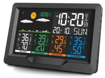 БЕСПРОВОДНАЯ ПОГОДНАЯ СТАНЦИЯ ПОГОДНЫЙ ГИГРОМЕТР 3 ДАТЧИКА