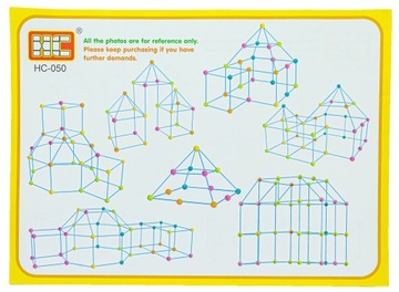 КРЕАТИВНЫЙ НАБОР, СОЛОМКА, Конструктор БОЛЬШИЕ БЛОКИ для детей БАЗОВАЯ ПАЛАТКА 86