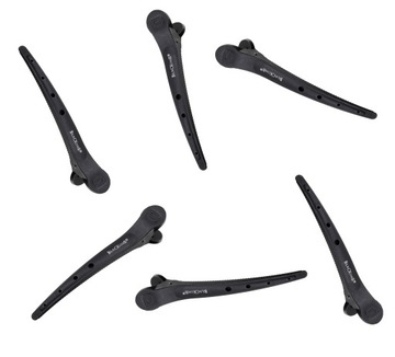 KLIPSY DO WŁOSÓW MOCNE PROSTE SPINKI KLAMRY FRYZJERSKIE CARBON 11,5cm 6 SZT