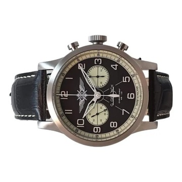 G. GERLACH PILOT CHRONOGRAF CZARNY SEMI-LUME