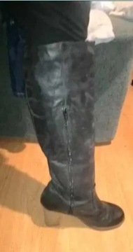 Kozaki skórzane Head over buty wysokie obcasy 39 jak NOWE