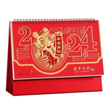 Planner 2024 Vibrant Color Desktop Calendar Chinese New Year Monthly