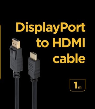 КАБЕЛЬ DisplayPort «папа» — «папа» HDMI DP КАБЕЛЬ HDMI FHD 1М, ЧЕРНЫЙ