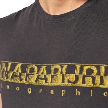 Napapijri T-Shirt męski NP0A4F9O Ciemno szara -40%