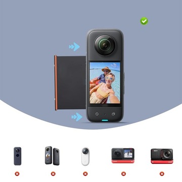КОМПЛЕКТ 2x АККУМУЛЯТОРА ДЛЯ Insta360 X3 1800 мАч + ЗАРЯДНОЕ УСТРОЙСТВО