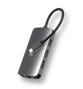 АДАПТЕР-ХАБ USB-C 3x USB HDMI 4K RJ45 PD