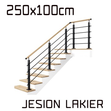 Balustrada barierka drewniana metalowa LOFT 2,5+1m