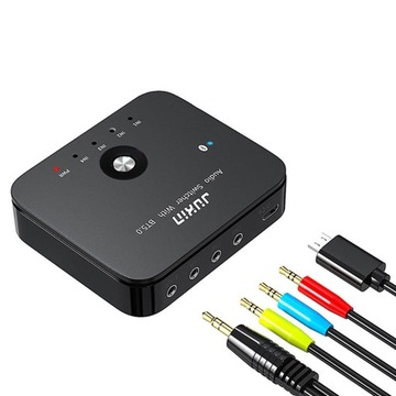 Przełącznik audio 3,5 mm 4 cale 1/1 cala 4 Skrzynka rozdzielcza 3,5 mm Konwerter Przełącznik wideo
