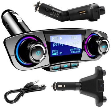 Transmiter Bluetooth FM Ładowarka 2x USB