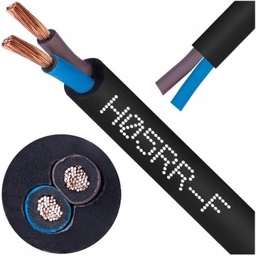 Przewód kabel w gumie guma OW H05RR-F 2x1 mm2