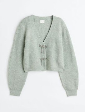 H&M krótki kardigan guziki z wełną 40 L L66