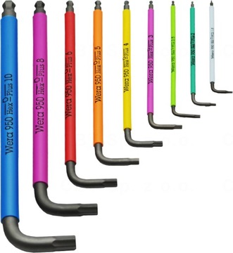 НАБОР ЦВЕТНЫХ Г-образных КЛЮЧЕЙ С ШАРИКОВЫМ WERA MULTICOLOR