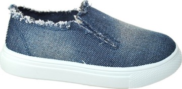 JEANSOWE GRANATOWE WSUWANE TRAMPKI tenisówki r 33