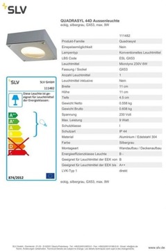 9064 Светильник накладной Quadrasyl 44D IP44 SLV 111482
