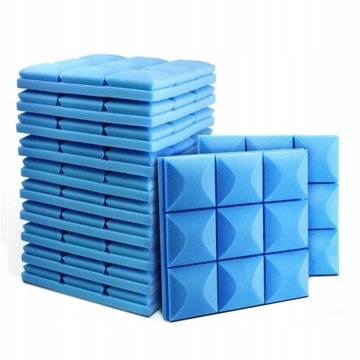 12x САМОКЛЕЯЩИЕСЯ КОВРИКИ ИЗ ПЕНЫ ДЛЯ ЗВУКА 1м2