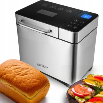 Wypiekacz do chleba Automat MENU PL Yoer INOX +Przepisy +19 programów +LODY