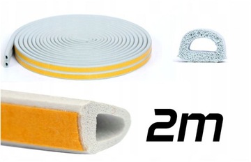 USZCZELKA DO DRZWI OKNA 9x6mm 2m SAMOPRZYLEPNA TYP D uszczelniająca zimno