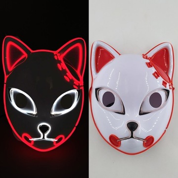 Świecące na imprezę maska Cosplay japońskie Anime