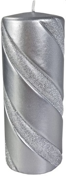 ŚWIECA ozdobna VELLA SREBRNA ARTMAN 18 cm ŚWIECZKA