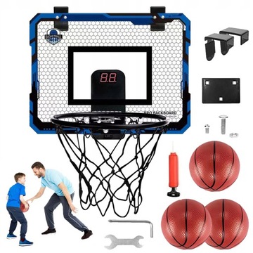 NAŚCIENNY TABLICA DO KOSZYKÓWKI + SKŁADANY KOSZ DO KOSZYKÓWKI Z PUNKTACJA