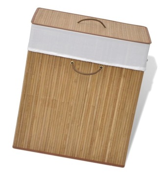 Корзина для белья VidaXL Bamboo, прямоугольная, натуральный