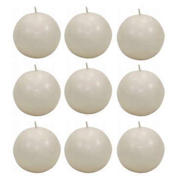 Świeca KULA kulka 60mm 6 cm świeczka ECRU 9szt